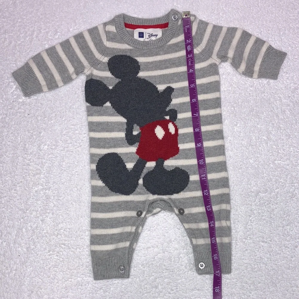 Baby gap Disney Mickey Mouse knit sweater romper newborn up to 7lbs
